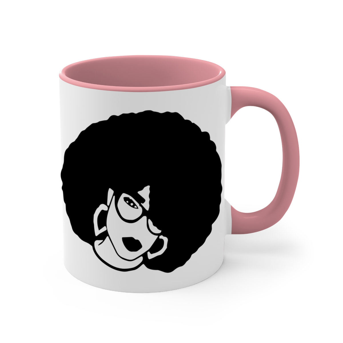 Black Women - Queen 48# Mug with glossy finish and colored handle, available in multiple colors and sizes.