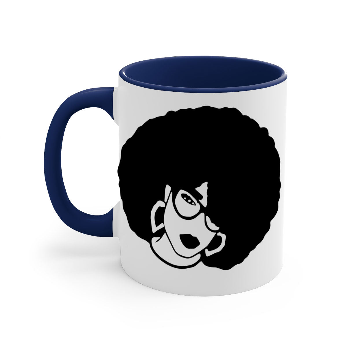 Black Women - Queen 48# Mug with glossy finish and colored handle, available in multiple colors and sizes.