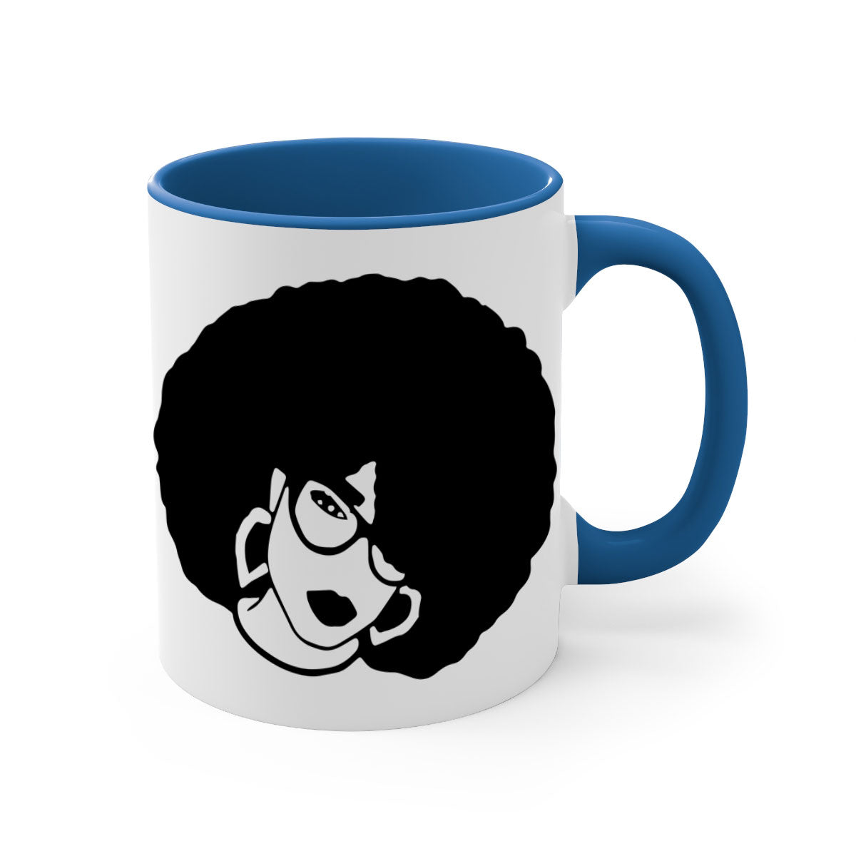 Black Women - Queen 48# Mug with glossy finish and colored handle, available in multiple colors and sizes.