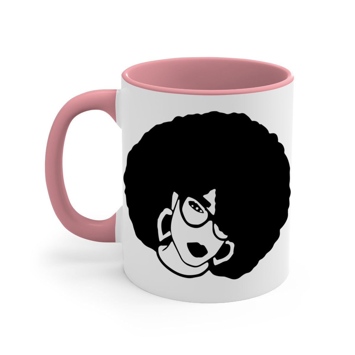 Black Women - Queen 48# Mug with glossy finish and colored handle, available in multiple colors and sizes.