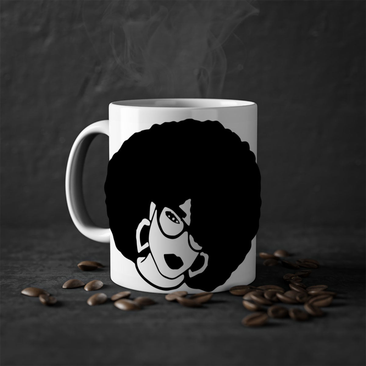 Black Women - Queen 48# Mug with glossy finish and colored handle, available in multiple colors and sizes.