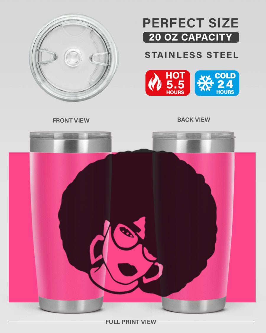 Black Women - Queen 48# Tumbler showcasing a stylish design with double wall vacuum stainless steel construction.