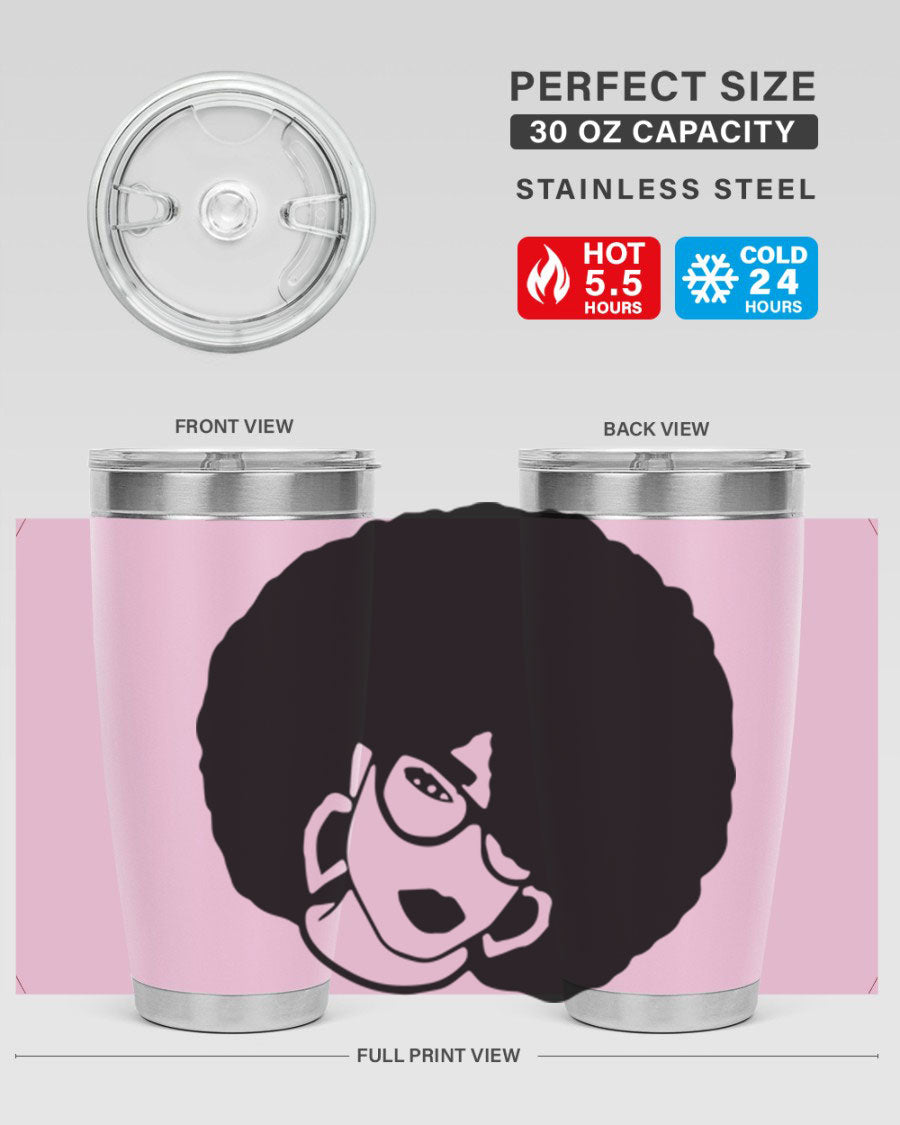 Black Women - Queen 48# Tumbler showcasing a stylish design with double wall vacuum stainless steel construction.