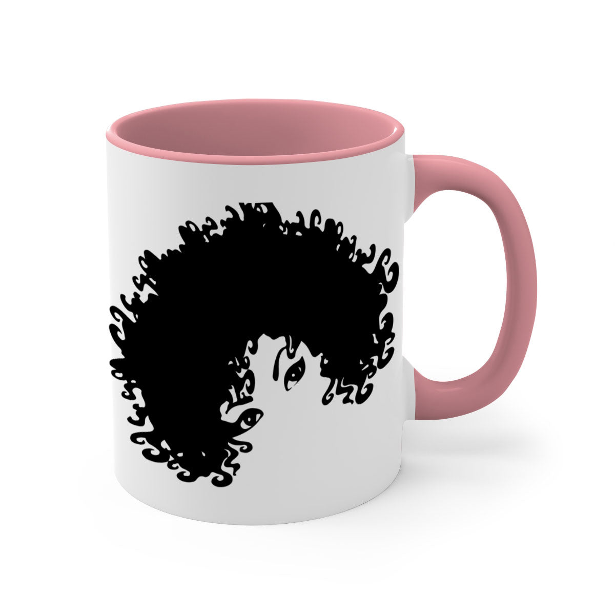 Black Women - Queen Mug featuring a glossy finish with a colored handle and interior, available in multiple colors and sizes.