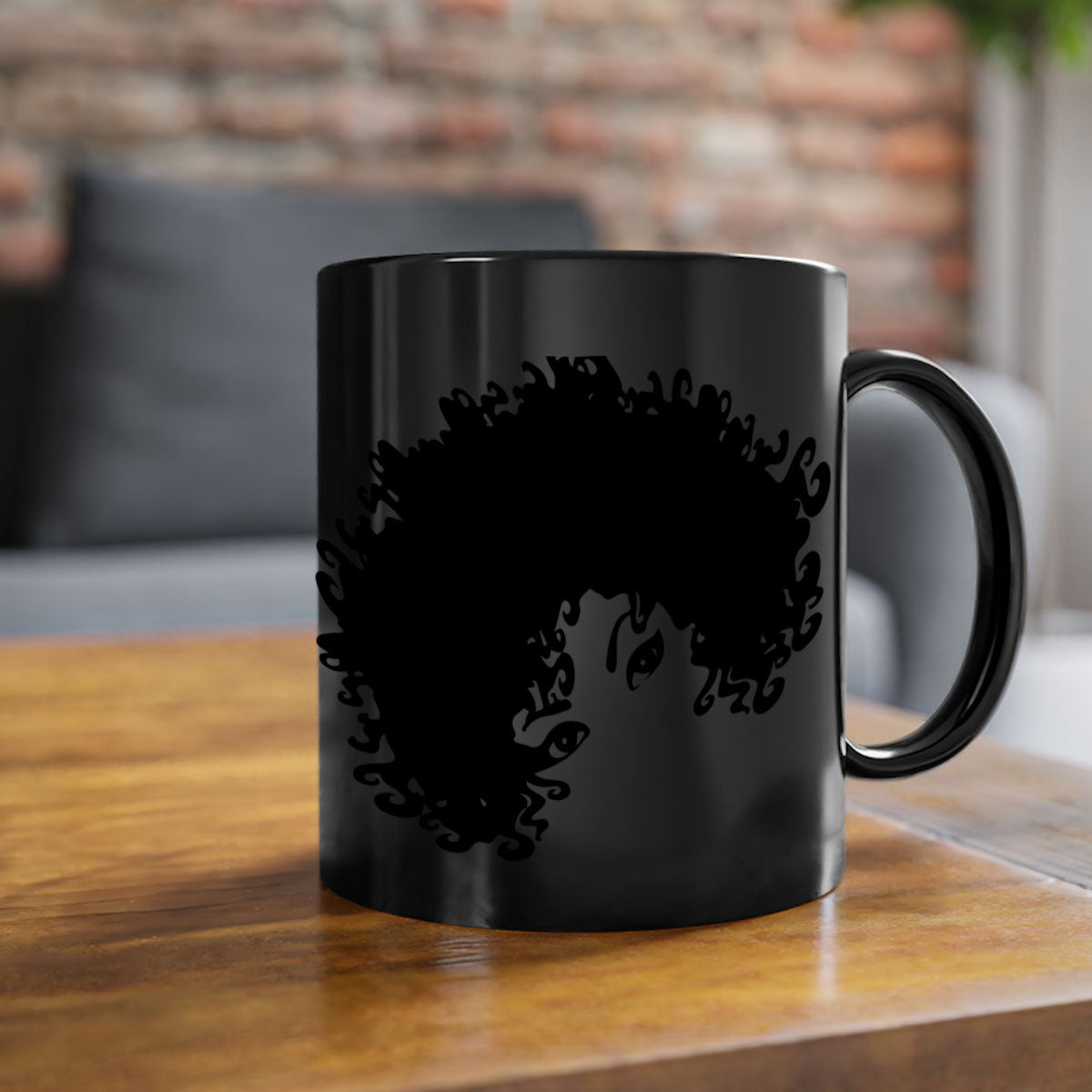 Black Women - Queen Mug featuring a glossy finish with a colored handle and interior, available in multiple colors and sizes.