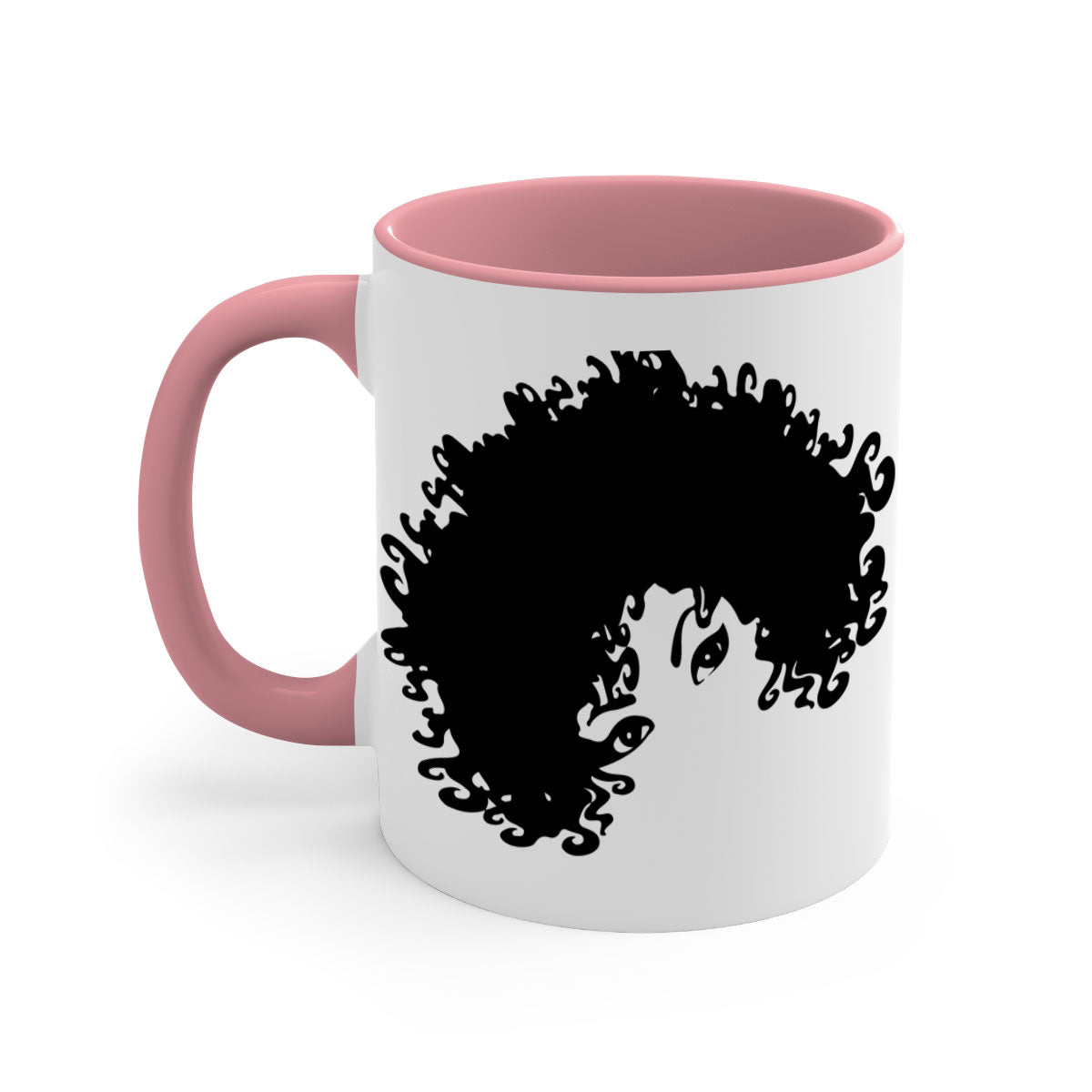 Black Women - Queen Mug featuring a glossy finish with a colored handle and interior, available in multiple colors and sizes.