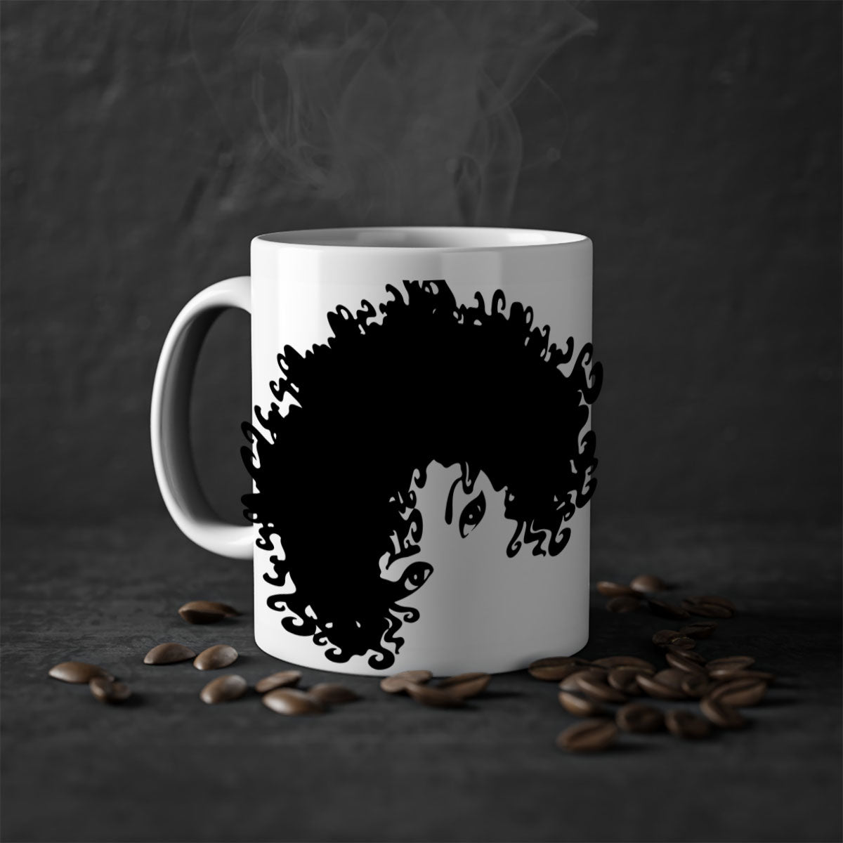 Black Women - Queen Mug featuring a glossy finish with a colored handle and interior, available in multiple colors and sizes.