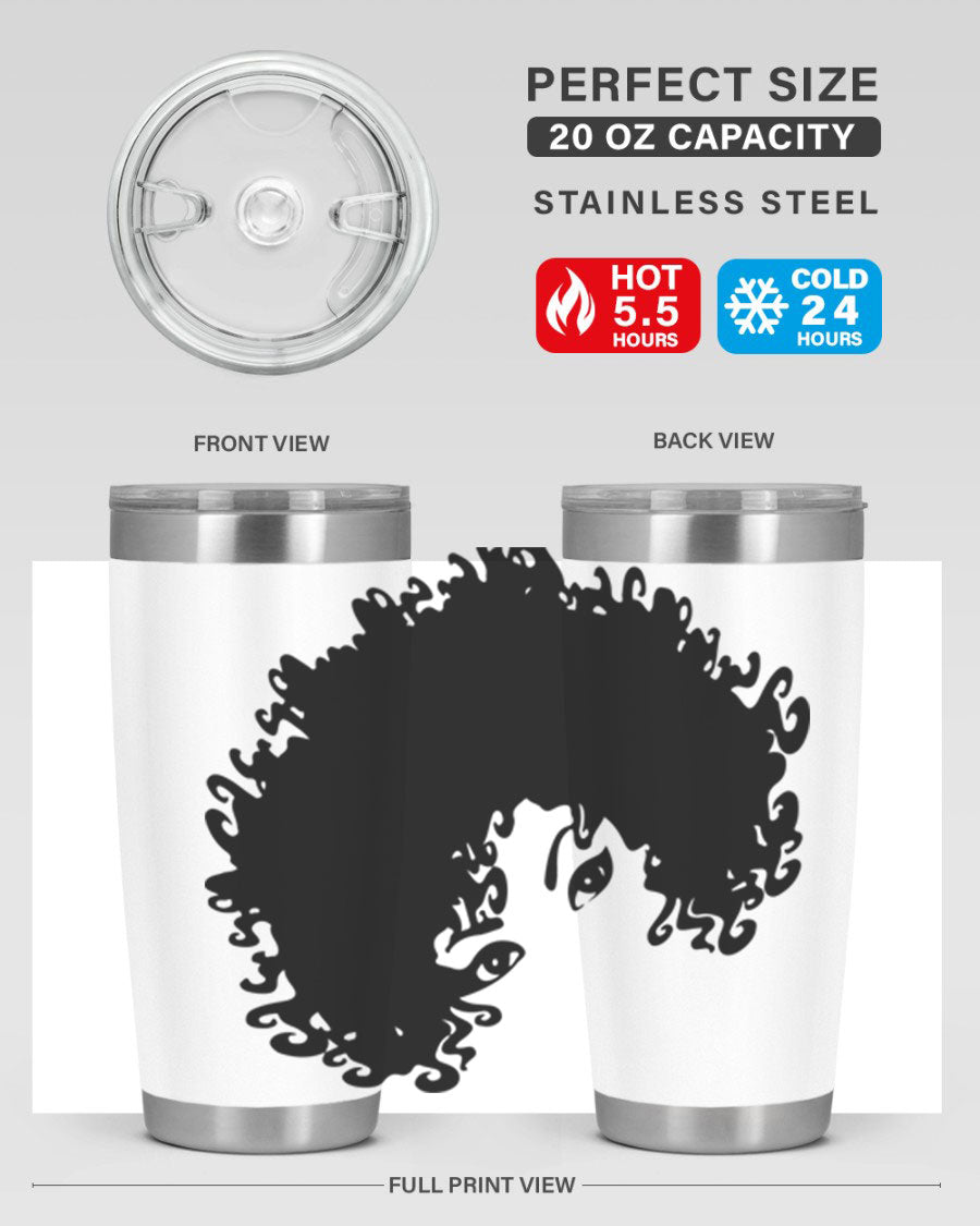 Black Women - Queen 50# Tumbler showcasing a stylish design with double wall vacuum stainless steel and vibrant print.