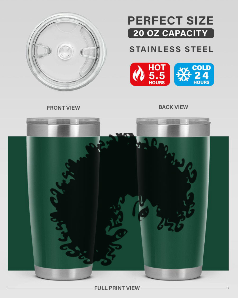 Black Women - Queen 50# Tumbler showcasing a stylish design with double wall vacuum stainless steel and vibrant print.