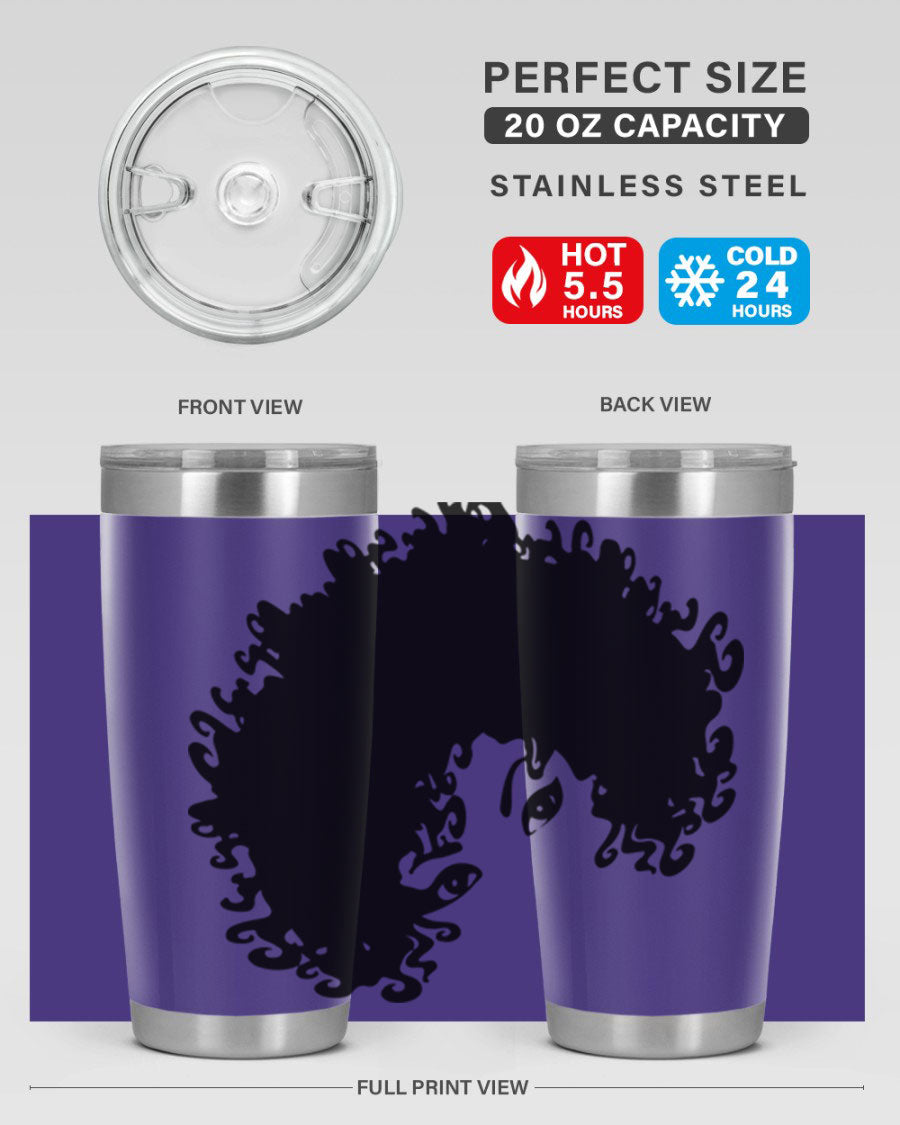 Black Women - Queen 50# Tumbler showcasing a stylish design with double wall vacuum stainless steel and vibrant print.