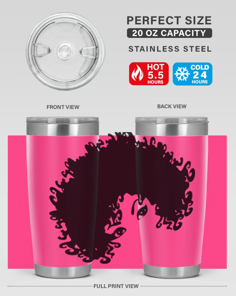 Black Women - Queen 50# Tumbler showcasing a stylish design with double wall vacuum stainless steel and vibrant print.