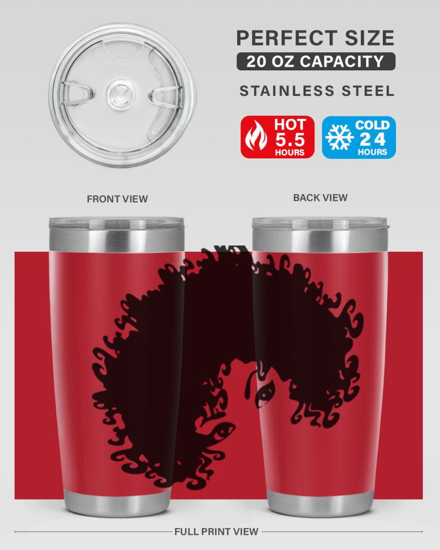 Black Women - Queen 50# Tumbler showcasing a stylish design with double wall vacuum stainless steel and vibrant print.