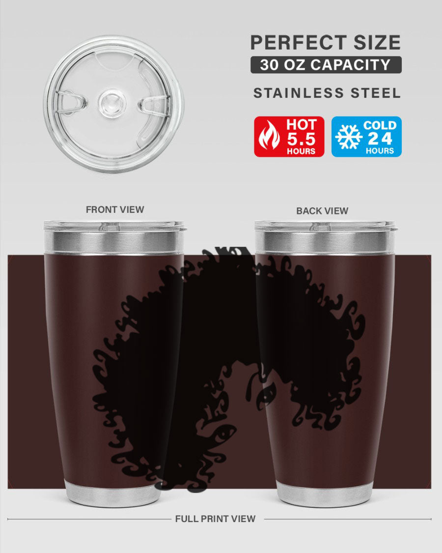 Black Women - Queen 50# Tumbler showcasing a stylish design with double wall vacuum stainless steel and vibrant print.