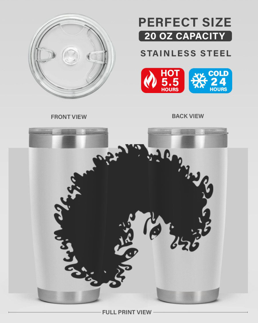 Black Women - Queen 50# Tumbler showcasing a stylish design with double wall vacuum stainless steel and vibrant print.