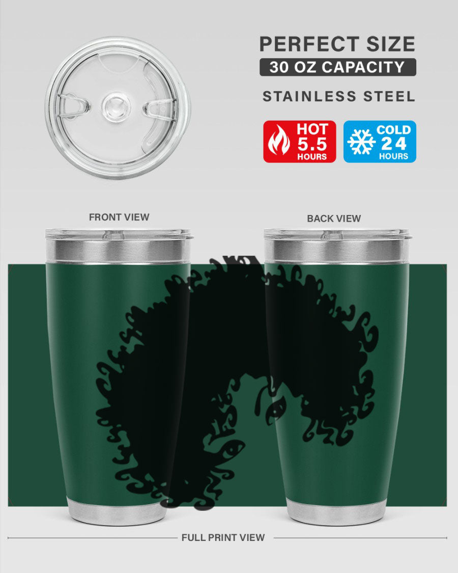 Black Women - Queen 50# Tumbler showcasing a stylish design with double wall vacuum stainless steel and vibrant print.