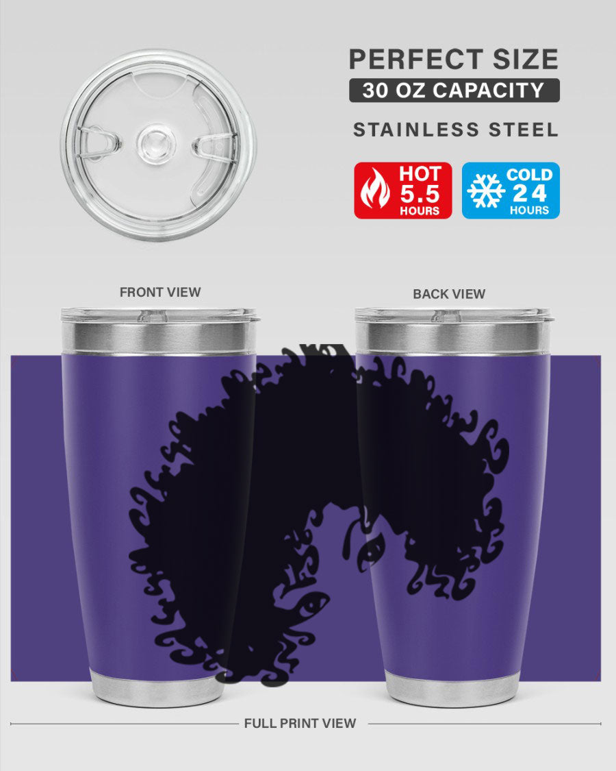 Black Women - Queen 50# Tumbler showcasing a stylish design with double wall vacuum stainless steel and vibrant print.