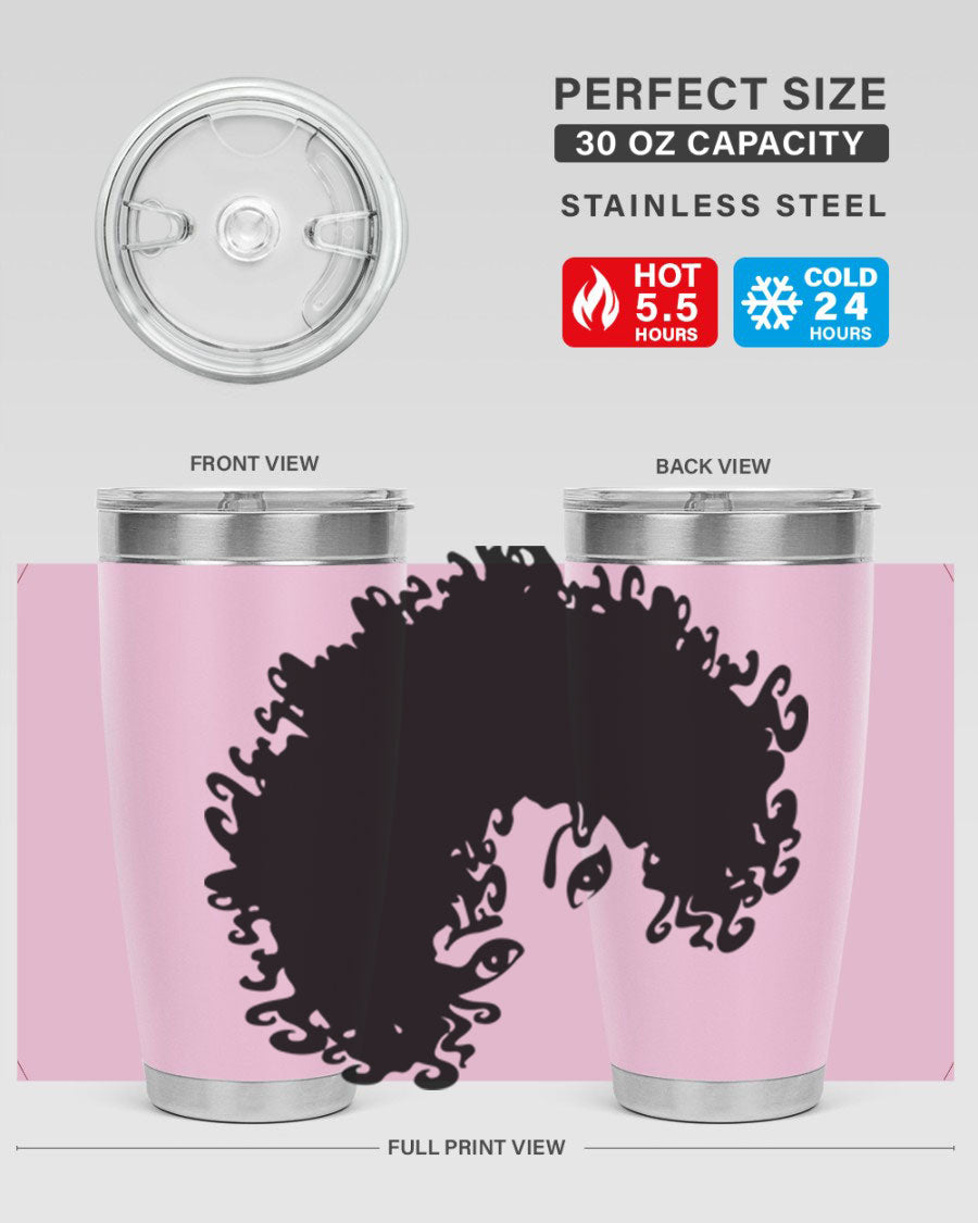 Black Women - Queen 50# Tumbler showcasing a stylish design with double wall vacuum stainless steel and vibrant print.