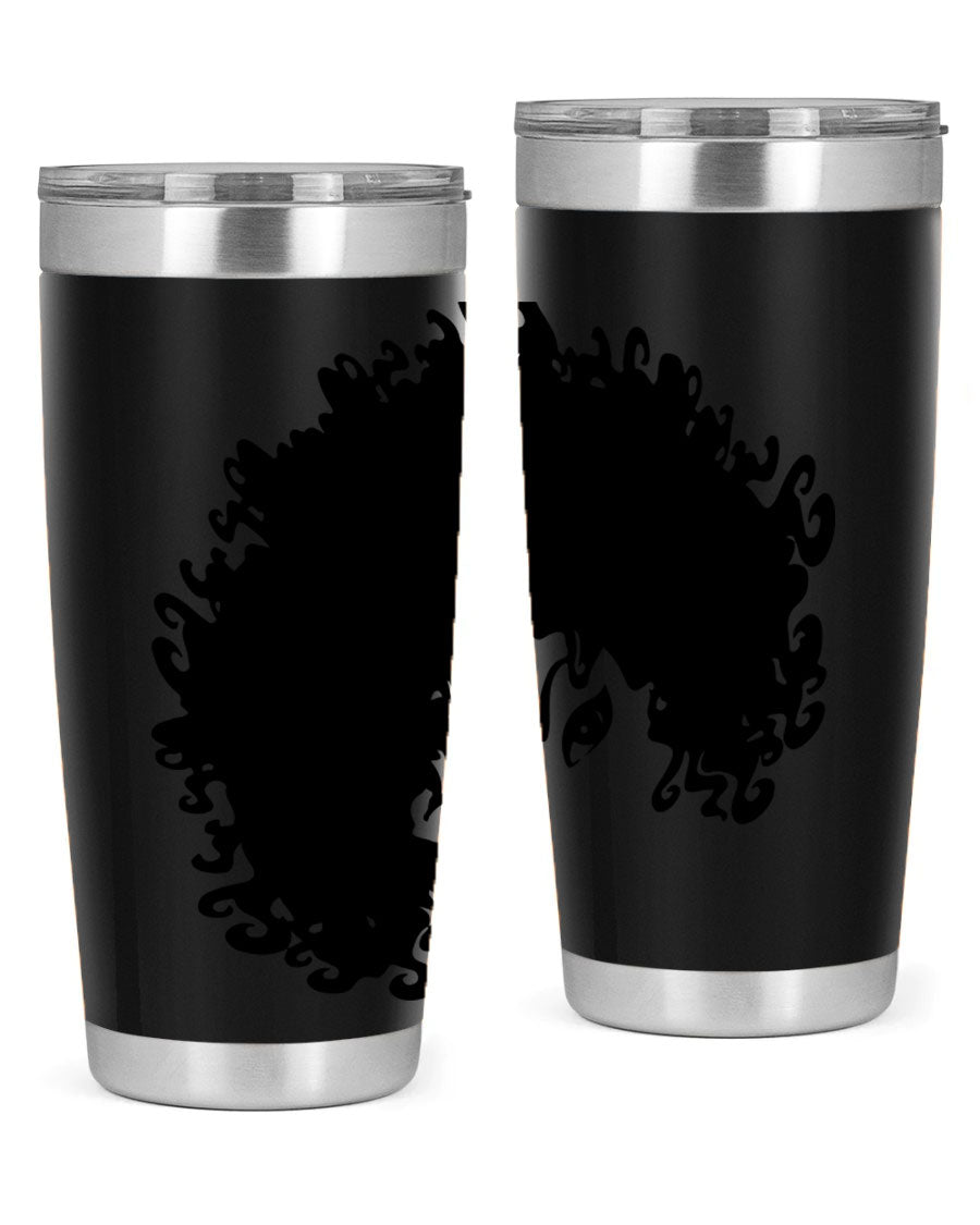 Black Women - Queen 50# Tumbler showcasing a stylish design with double wall vacuum stainless steel and vibrant print.