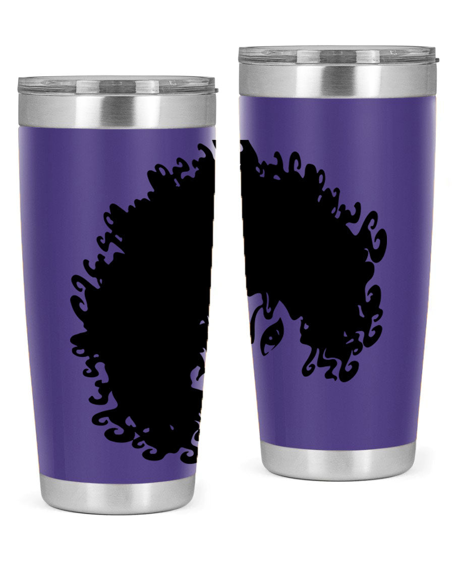 Black Women - Queen 50# Tumbler showcasing a stylish design with double wall vacuum stainless steel and vibrant print.