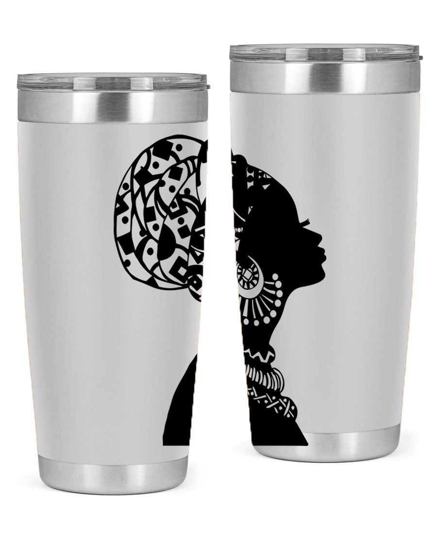 Black Women - Queen 52# Tumbler showcasing double wall vacuum stainless steel design with copper lining, perfect for hot and cold beverages.