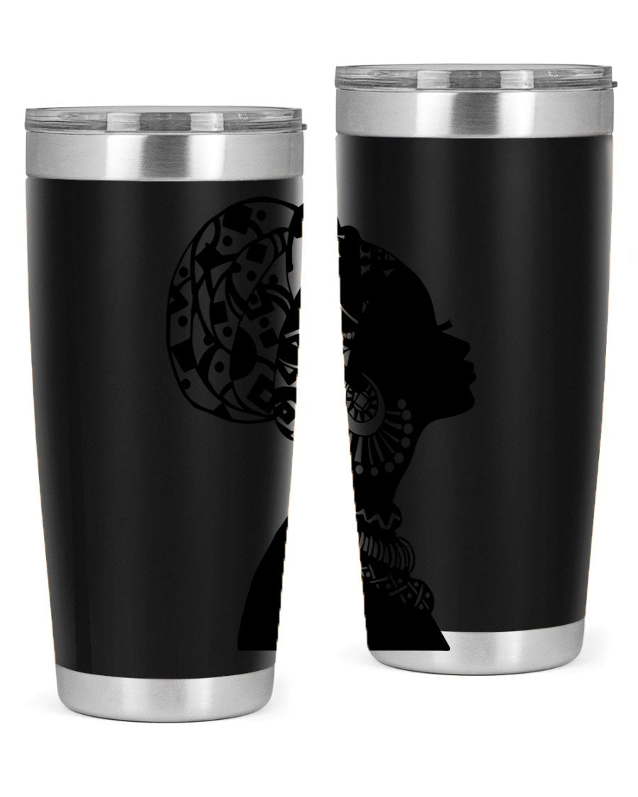 Black Women - Queen 52# Tumbler showcasing double wall vacuum stainless steel design with copper lining, perfect for hot and cold beverages.