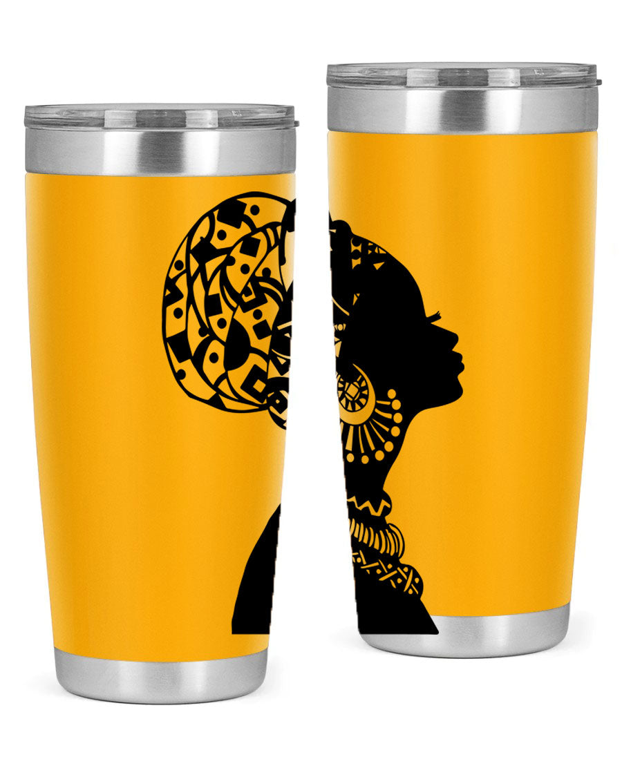 Black Women - Queen 52# Tumbler showcasing double wall vacuum stainless steel design with copper lining, perfect for hot and cold beverages.