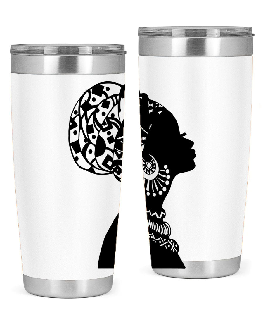 Black Women - Queen 52# Tumbler showcasing double wall vacuum stainless steel design with copper lining, perfect for hot and cold beverages.