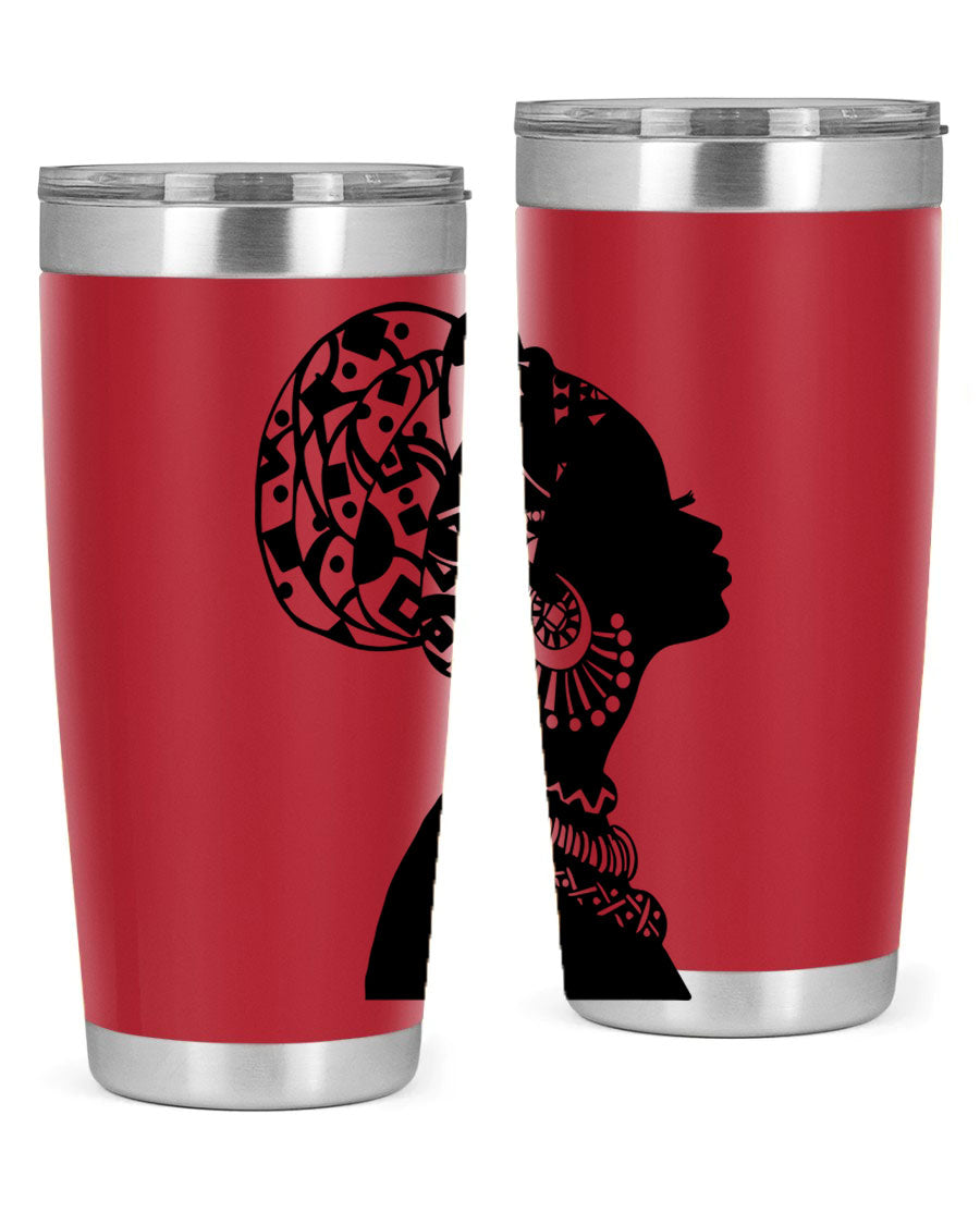 Black Women - Queen 52# Tumbler showcasing double wall vacuum stainless steel design with copper lining, perfect for hot and cold beverages.