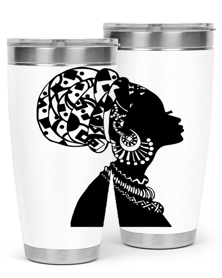 Black Women - Queen 52# Tumbler showcasing double wall vacuum stainless steel design with copper lining, perfect for hot and cold beverages.