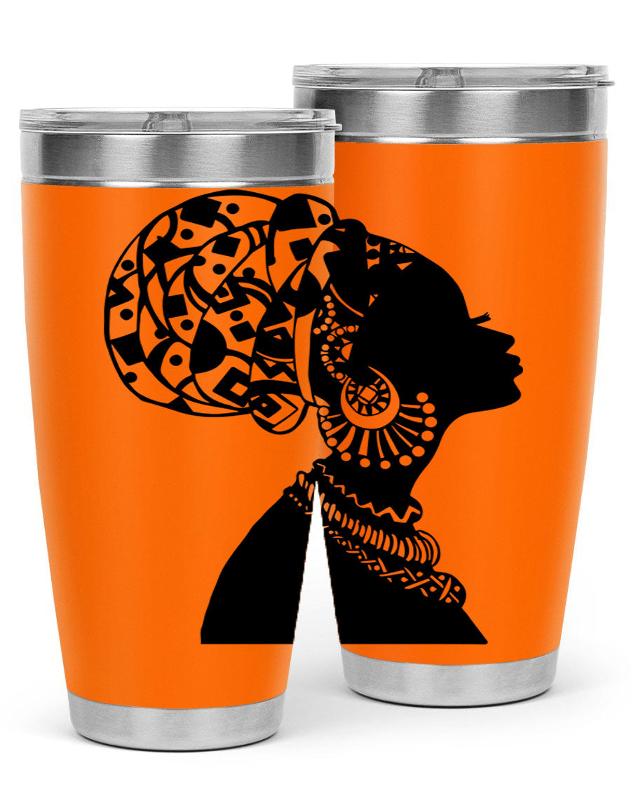 Black Women - Queen 52# Tumbler showcasing double wall vacuum stainless steel design with copper lining, perfect for hot and cold beverages.