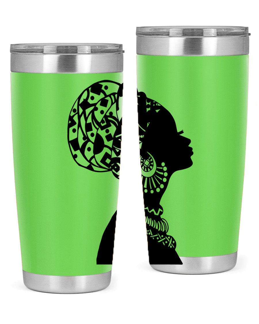 Black Women - Queen 52# Tumbler showcasing double wall vacuum stainless steel design with copper lining, perfect for hot and cold beverages.