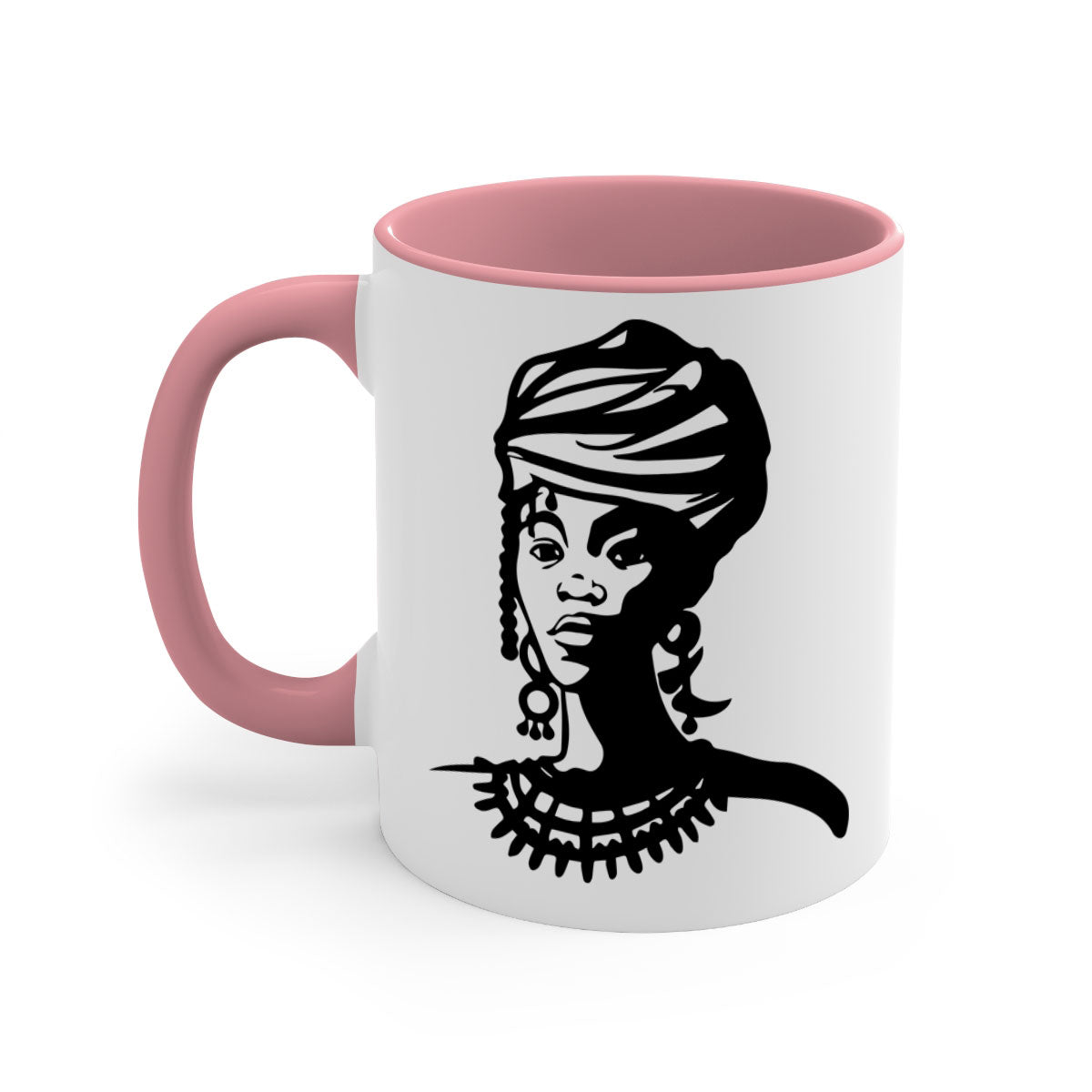 Black Women - Queen 53# Mug with colorful handle and glossy finish, perfect for coffee or tea.