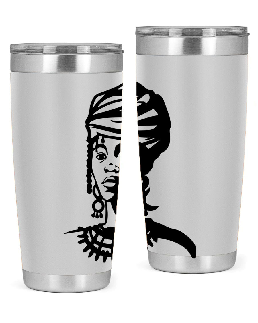 Black women - queen 53# tumbler featuring double wall vacuum stainless steel design, perfect for hot and cold beverages.