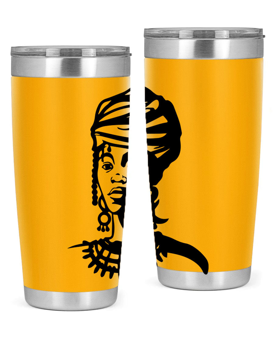 Black women - queen 53# tumbler featuring double wall vacuum stainless steel design, perfect for hot and cold beverages.