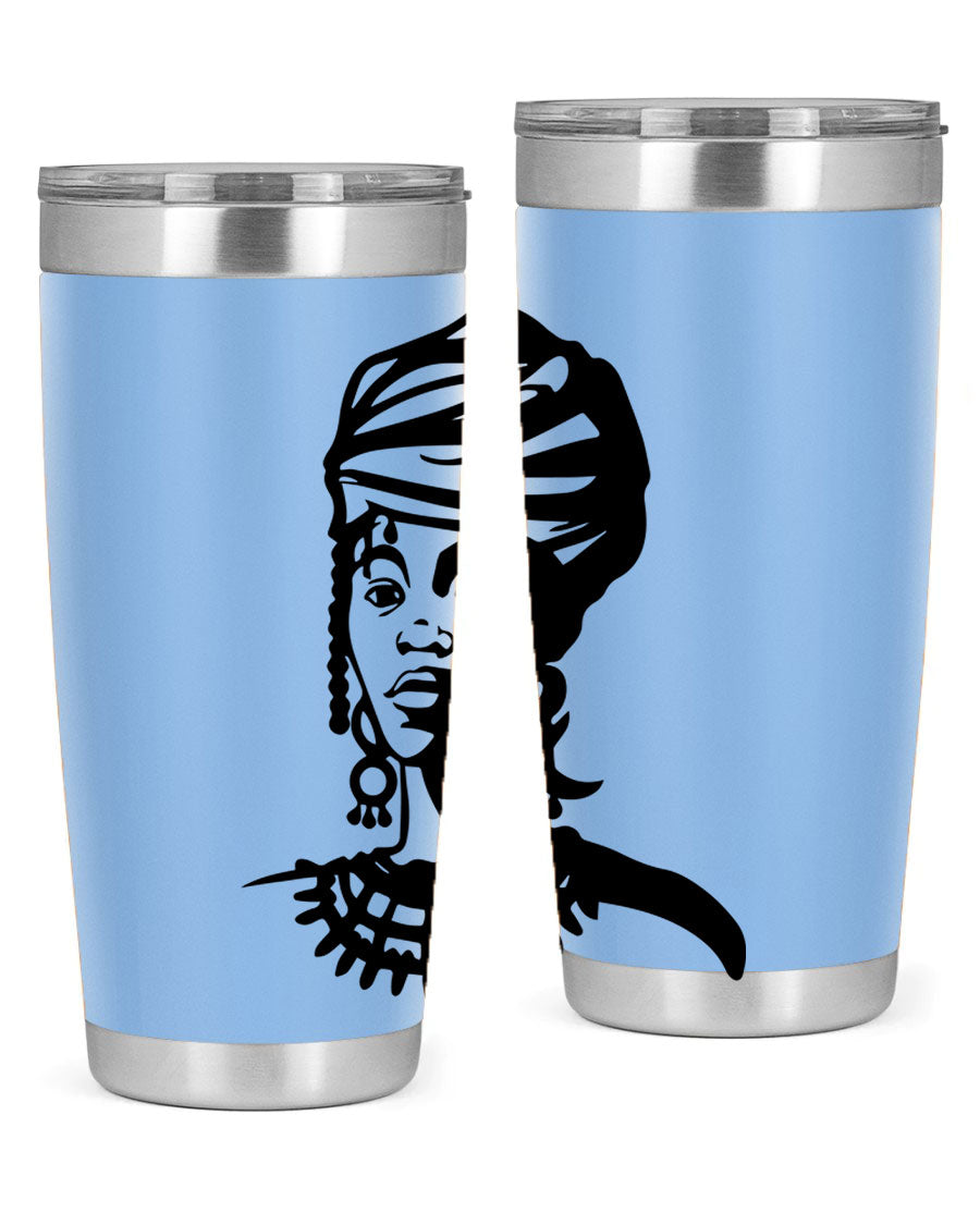 Black women - queen 53# tumbler featuring double wall vacuum stainless steel design, perfect for hot and cold beverages.