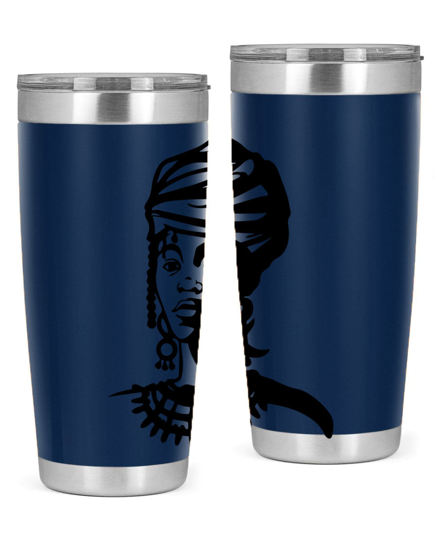 Black women - queen 53# tumbler featuring double wall vacuum stainless steel design, perfect for hot and cold beverages.