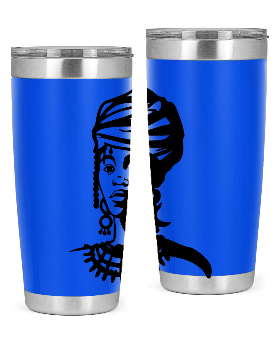 Black women - queen 53# tumbler featuring double wall vacuum stainless steel design, perfect for hot and cold beverages.