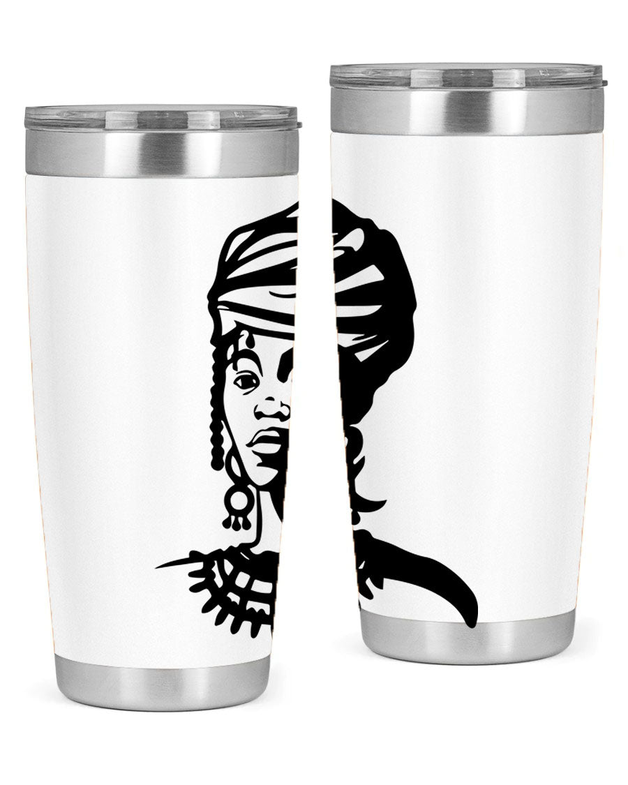 Black women - queen 53# tumbler featuring double wall vacuum stainless steel design, perfect for hot and cold beverages.