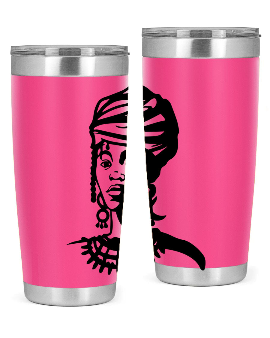 Black women - queen 53# tumbler featuring double wall vacuum stainless steel design, perfect for hot and cold beverages.