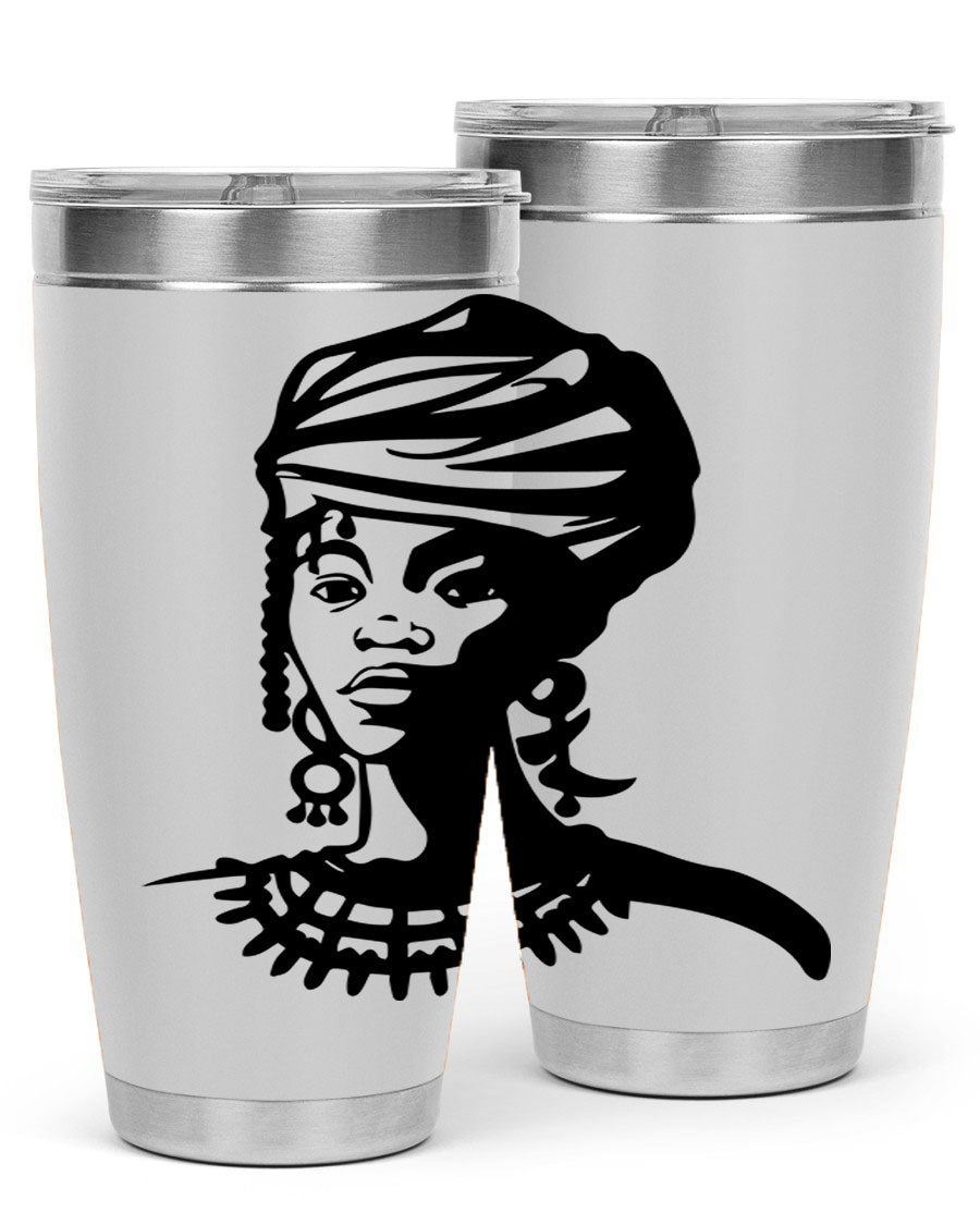 Black women - queen 53# tumbler featuring double wall vacuum stainless steel design, perfect for hot and cold beverages.