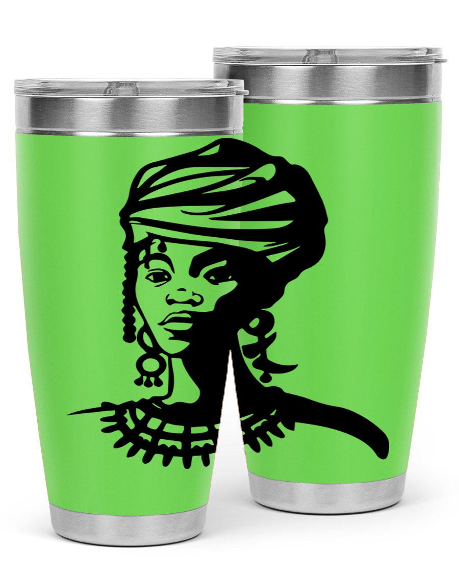 Black women - queen 53# tumbler featuring double wall vacuum stainless steel design, perfect for hot and cold beverages.