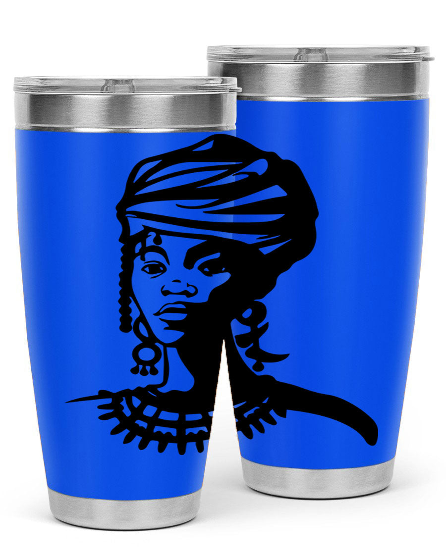 Black women - queen 53# tumbler featuring double wall vacuum stainless steel design, perfect for hot and cold beverages.