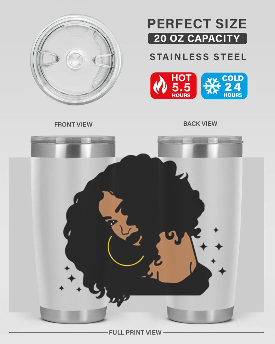 Black Women - Queen 54# Tumbler showcasing a stylish design with double wall vacuum insulation, perfect for hot and cold beverages.