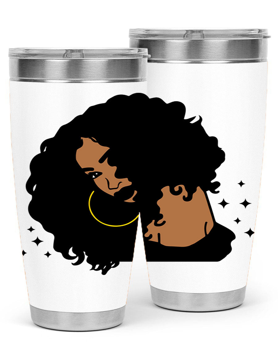 Black Women - Queen 54# Tumbler showcasing a stylish design with double wall vacuum insulation, perfect for hot and cold beverages.