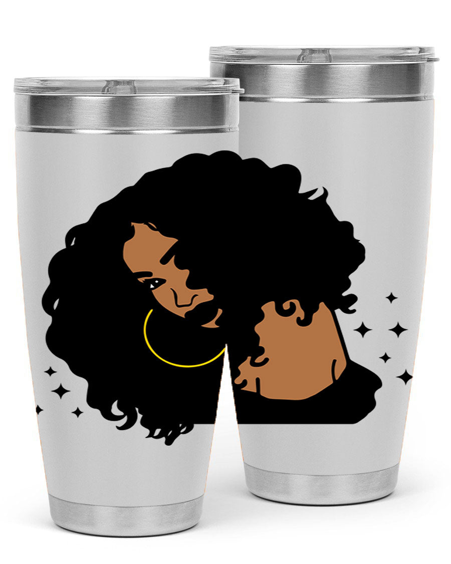 Black Women - Queen 54# Tumbler showcasing a stylish design with double wall vacuum insulation, perfect for hot and cold beverages.