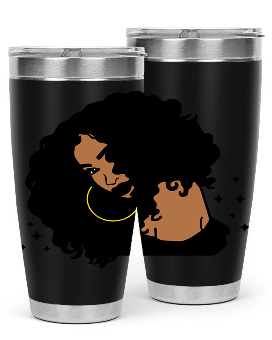 Black Women - Queen 54# Tumbler showcasing a stylish design with double wall vacuum insulation, perfect for hot and cold beverages.