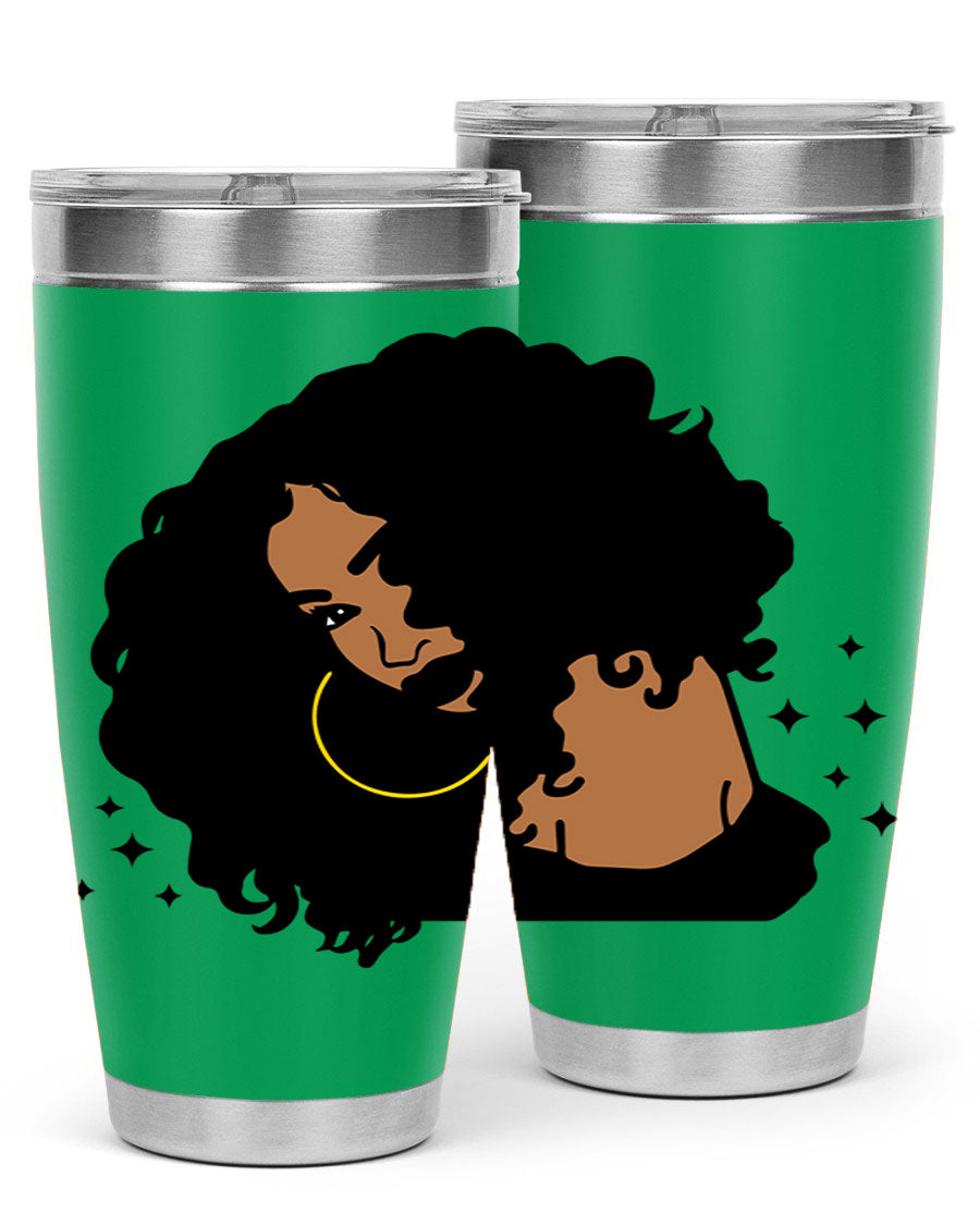 Black Women - Queen 54# Tumbler showcasing a stylish design with double wall vacuum insulation, perfect for hot and cold beverages.