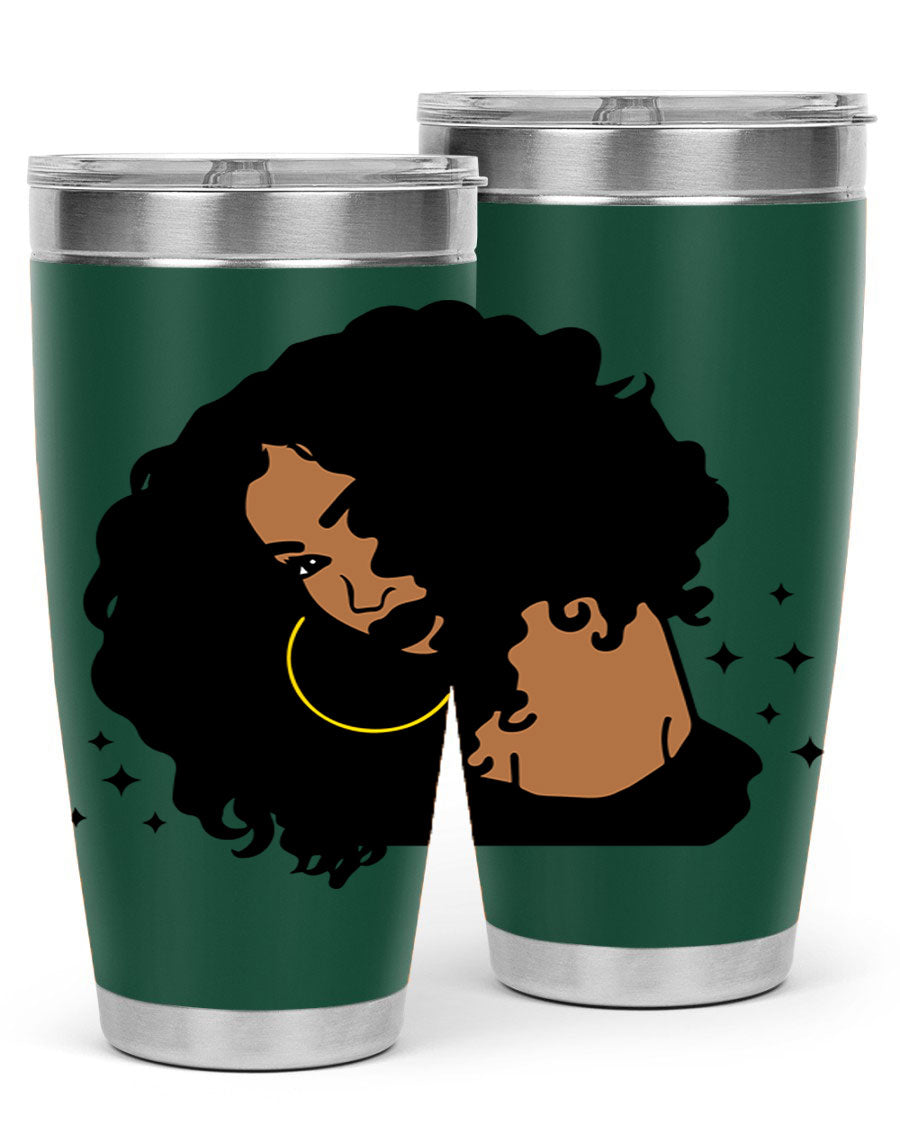 Black Women - Queen 54# Tumbler showcasing a stylish design with double wall vacuum insulation, perfect for hot and cold beverages.