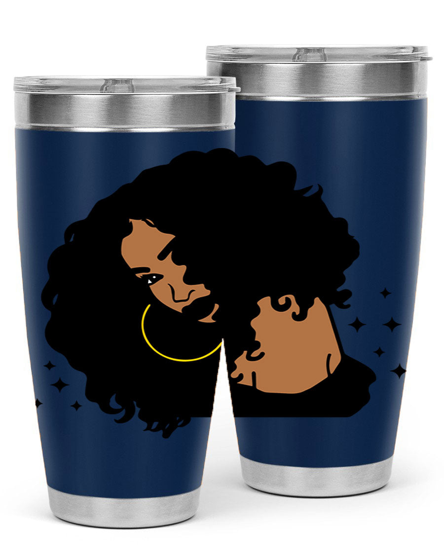 Black Women - Queen 54# Tumbler showcasing a stylish design with double wall vacuum insulation, perfect for hot and cold beverages.