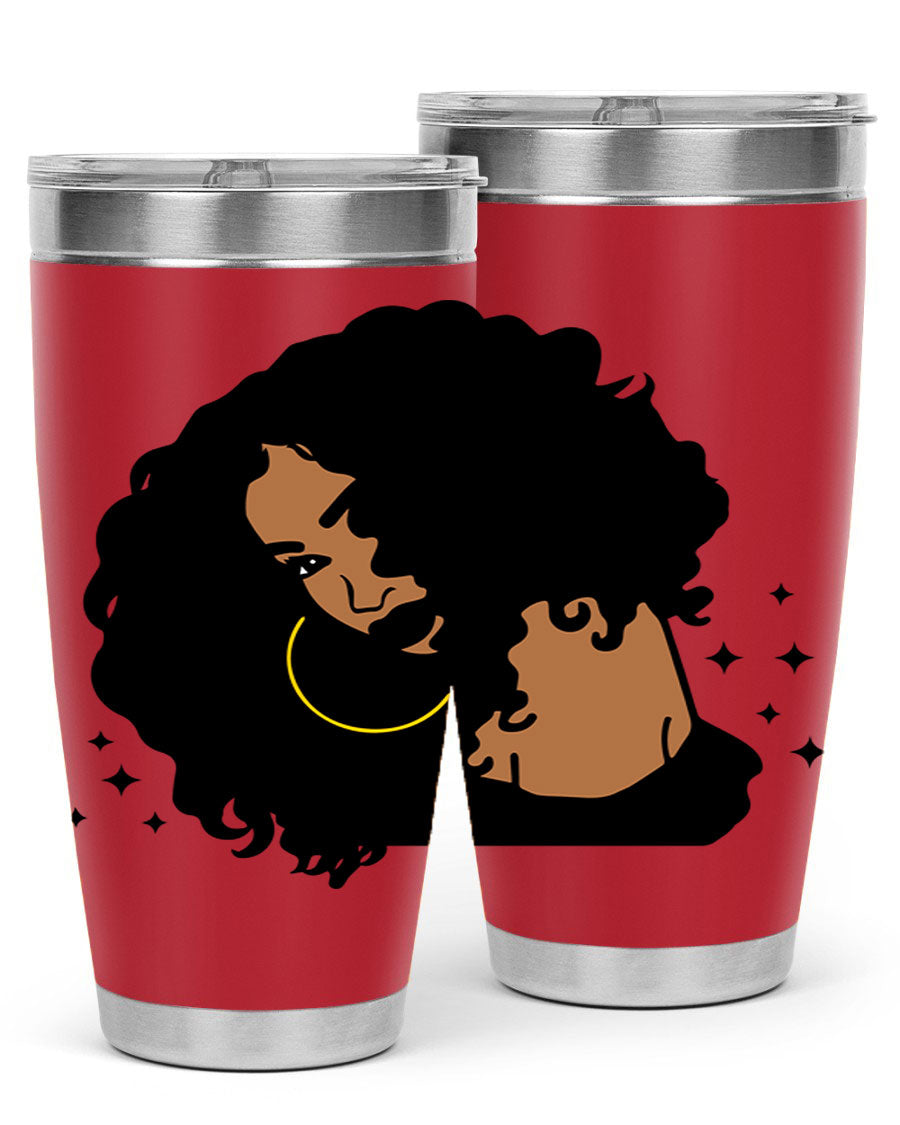 Black Women - Queen 54# Tumbler showcasing a stylish design with double wall vacuum insulation, perfect for hot and cold beverages.